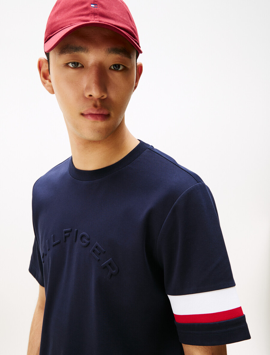 t-shirt in maglia interlock con maniche color block
