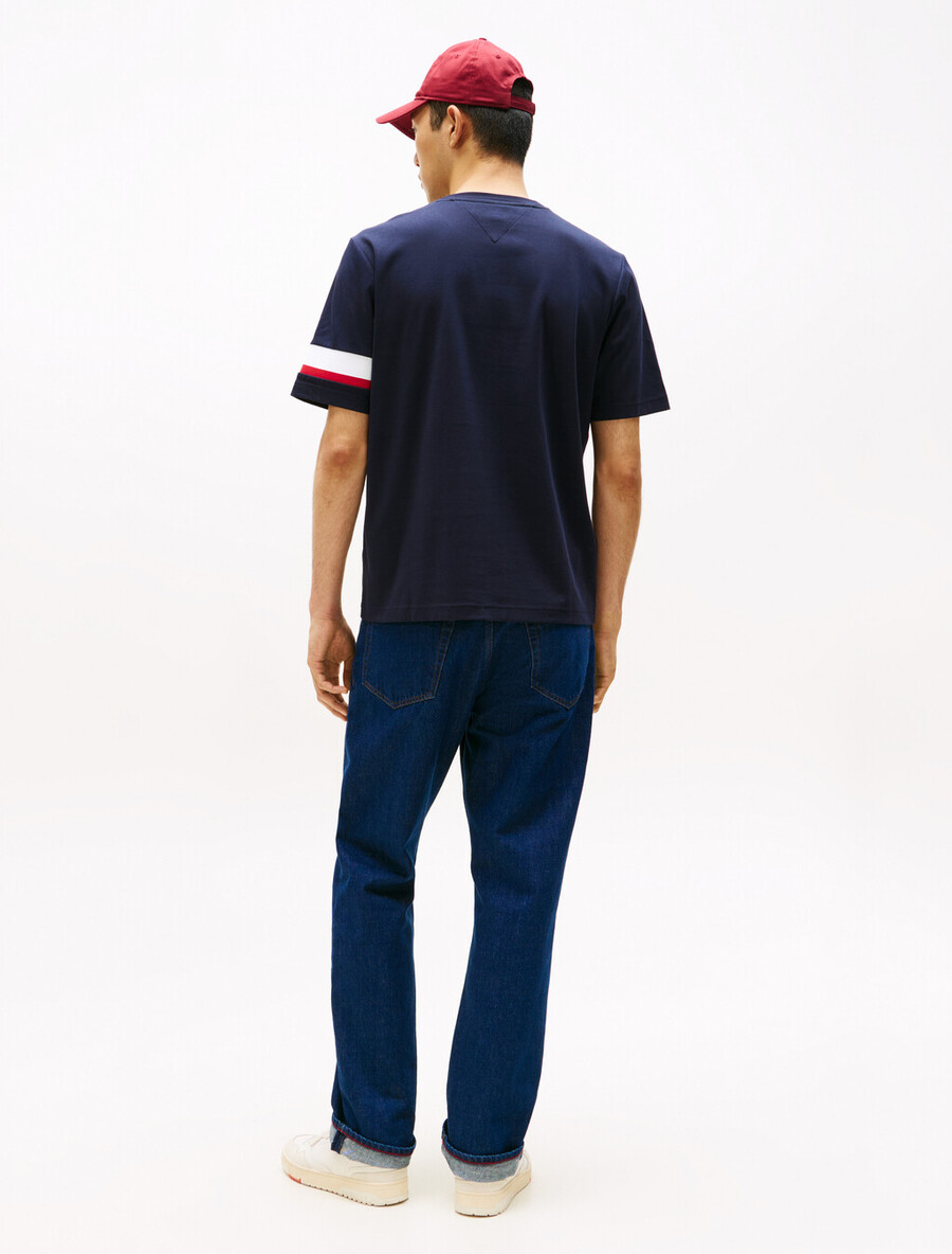 t-shirt in maglia interlock con maniche color block