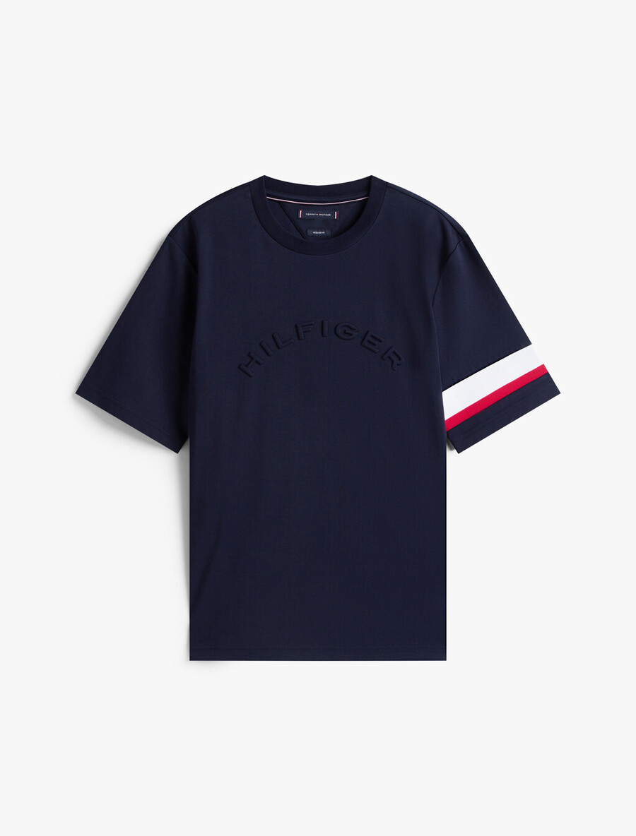 t-shirt in maglia interlock con maniche color block