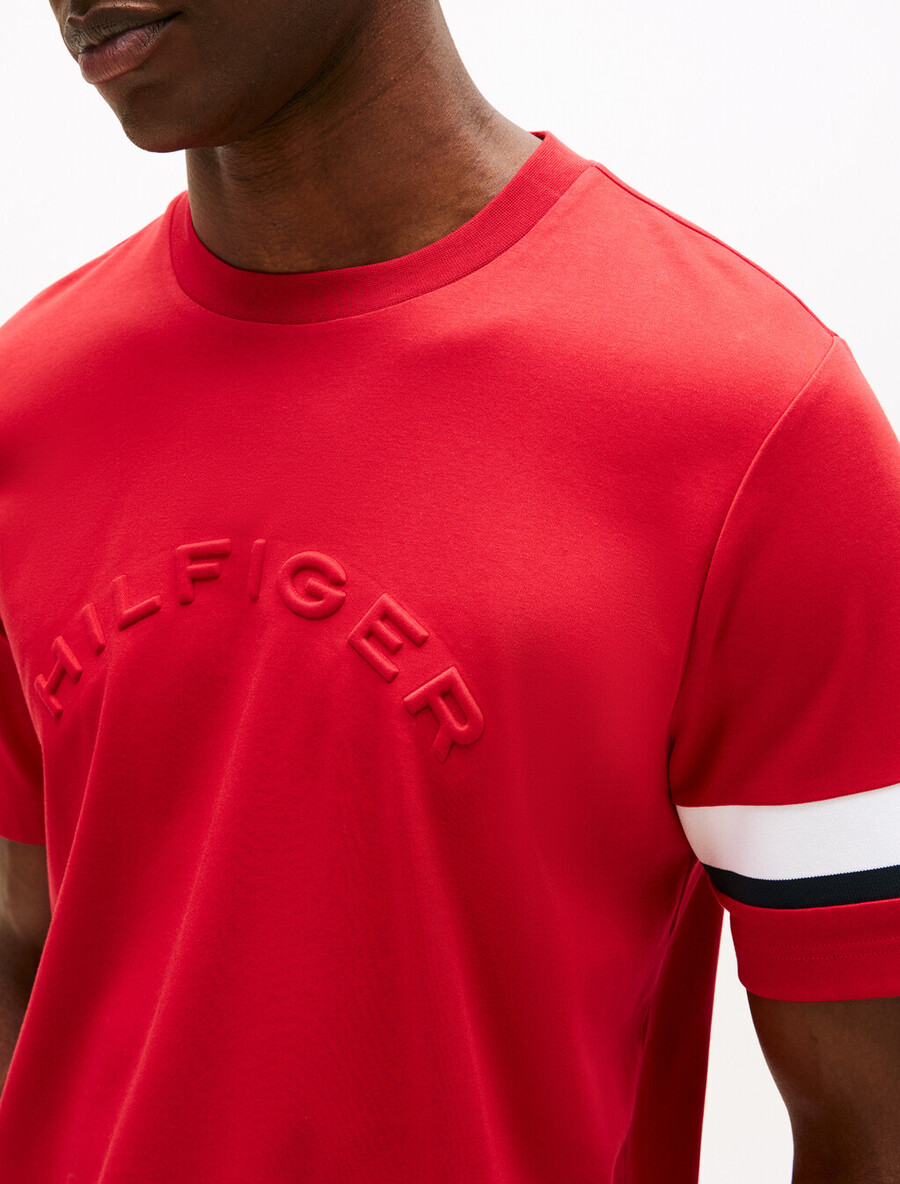 t-shirt in maglia interlock con maniche color block