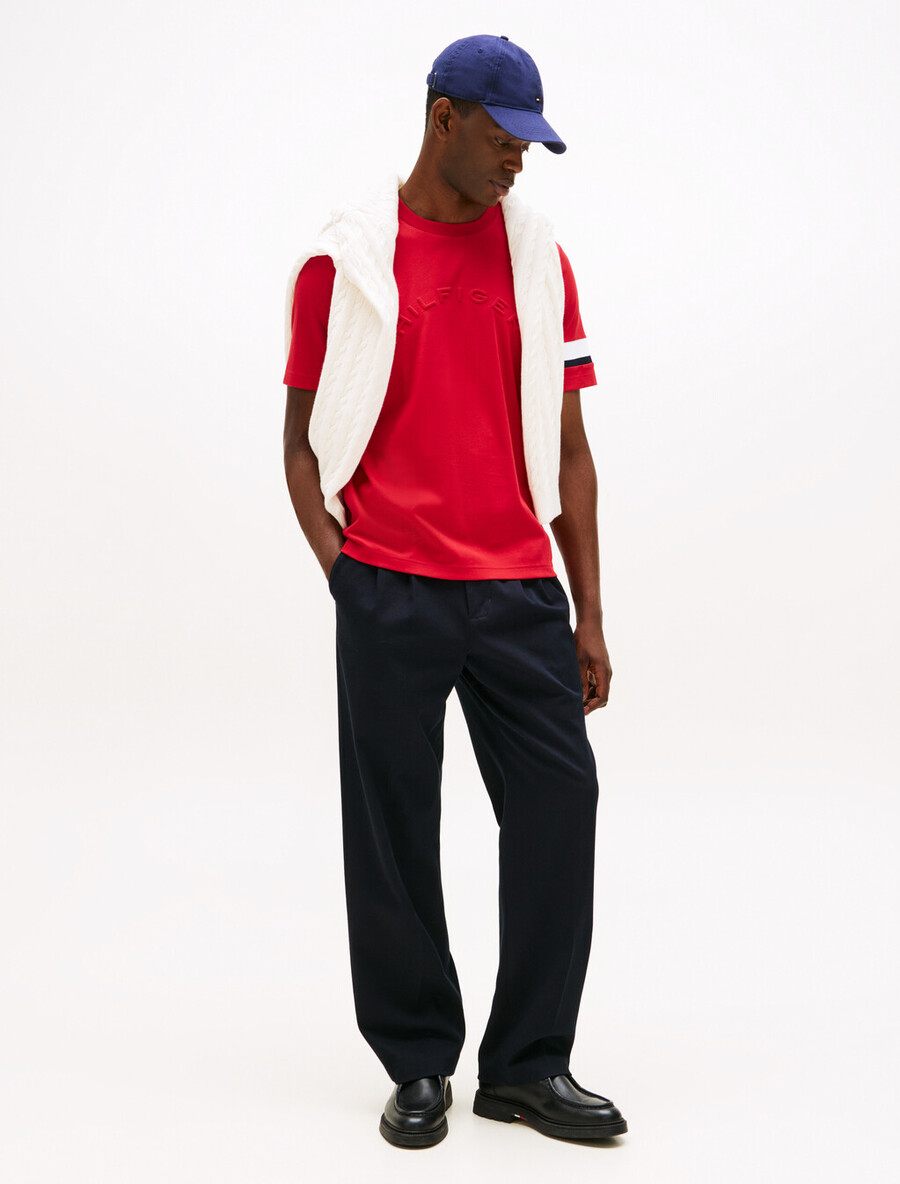 t-shirt in maglia interlock con maniche color block
