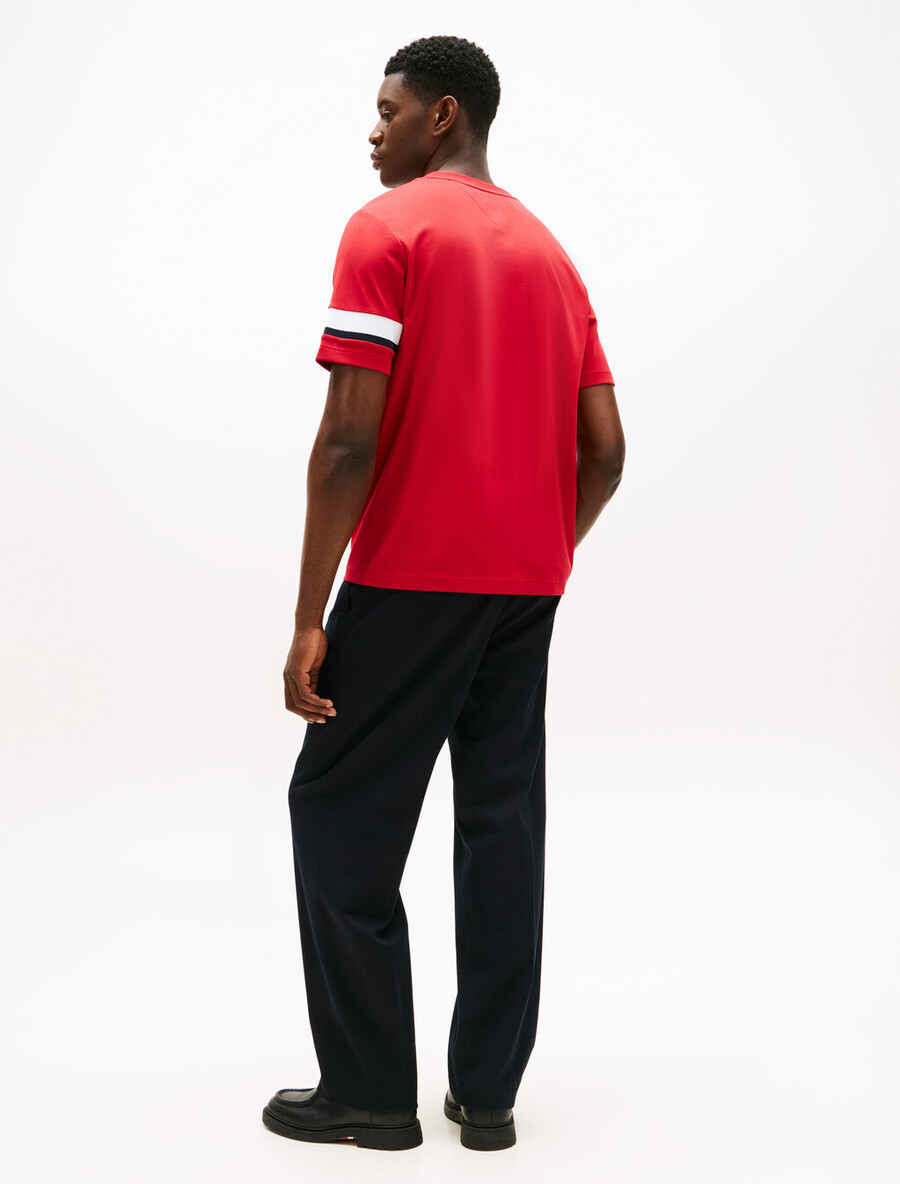 t-shirt in maglia interlock con maniche color block