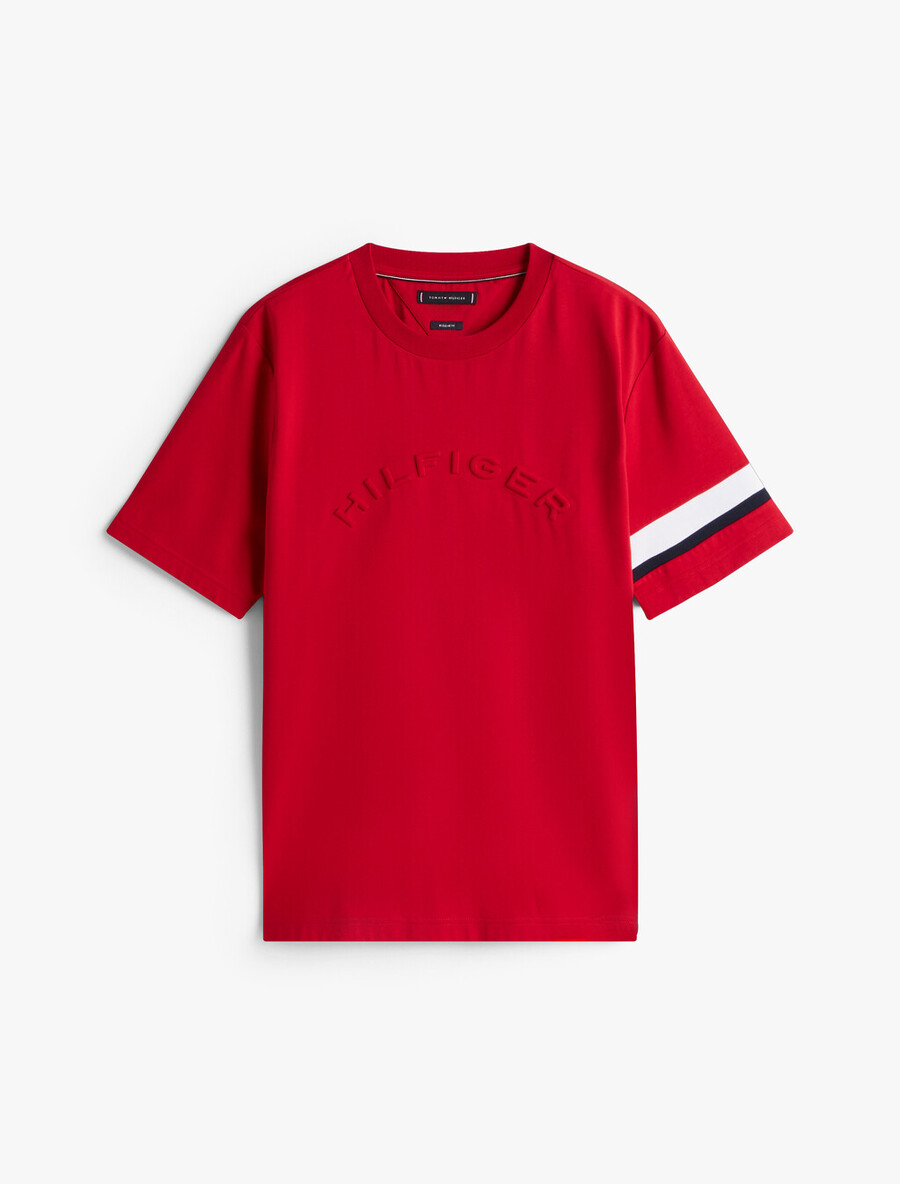t-shirt in maglia interlock con maniche color block