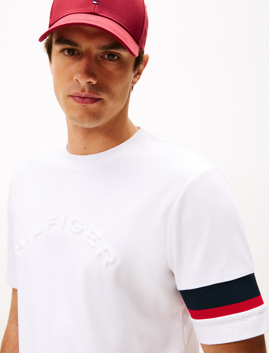 t-shirt in maglia interlock con maniche color block