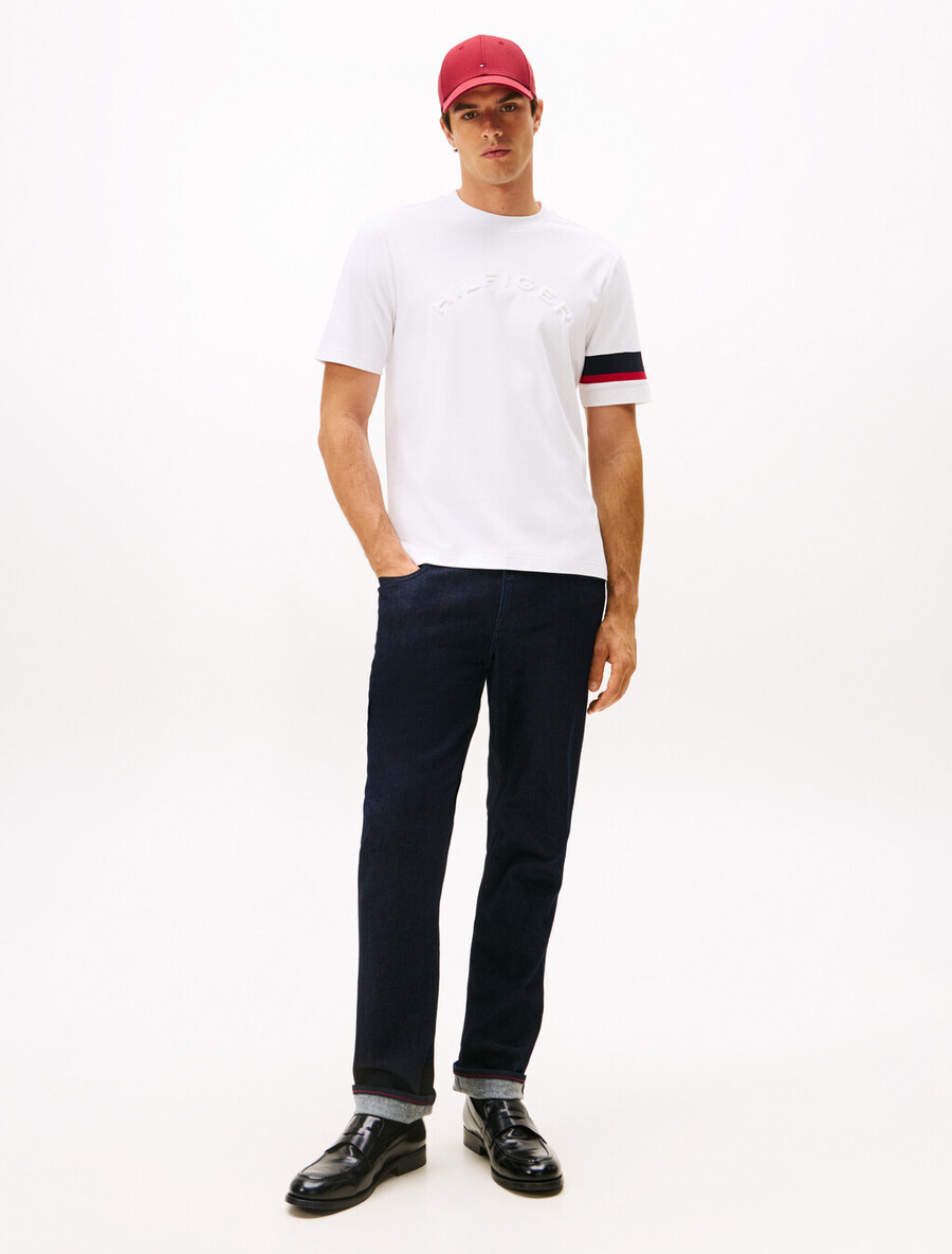 t-shirt in maglia interlock con maniche color block