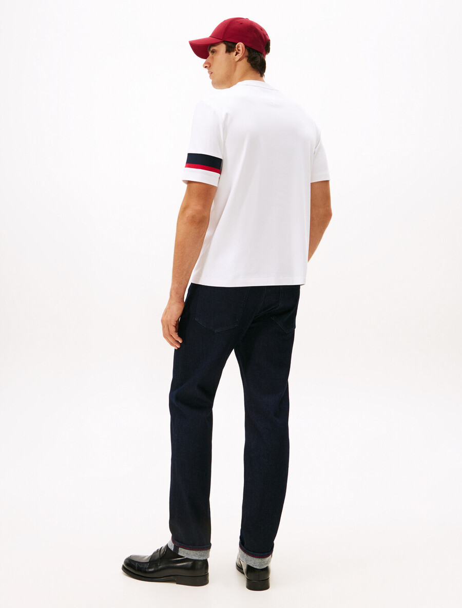 t-shirt in maglia interlock con maniche color block