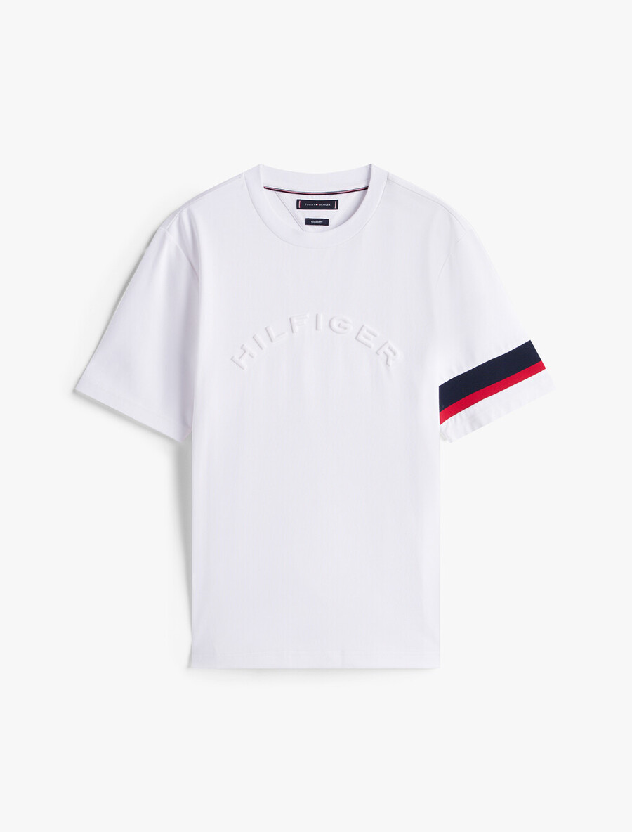 t-shirt in maglia interlock con maniche color block