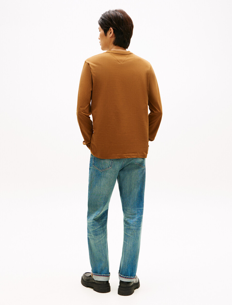 t-shirt a maniche lunghe con logo in jersey