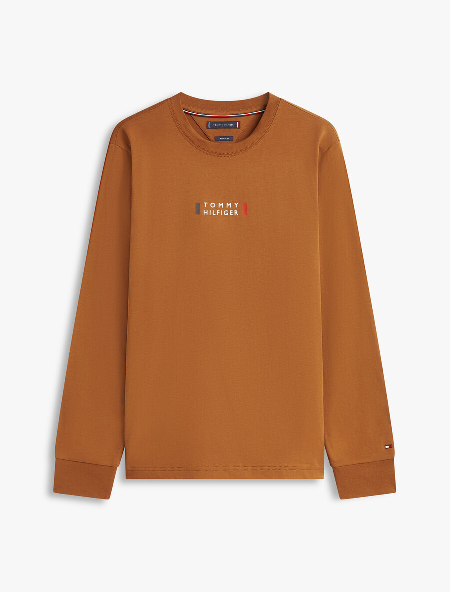 t-shirt a maniche lunghe con logo in jersey