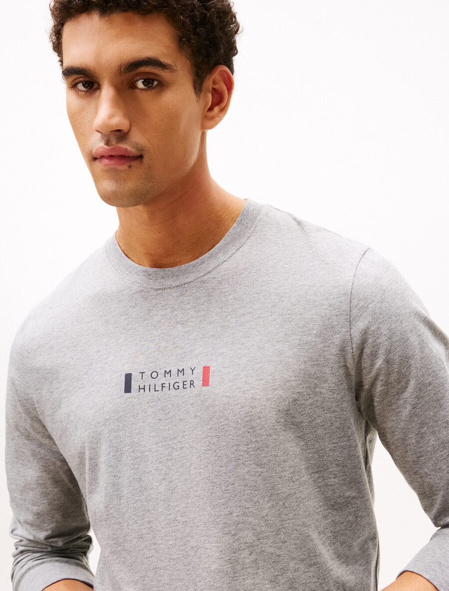 t-shirt a maniche lunghe con logo in jersey