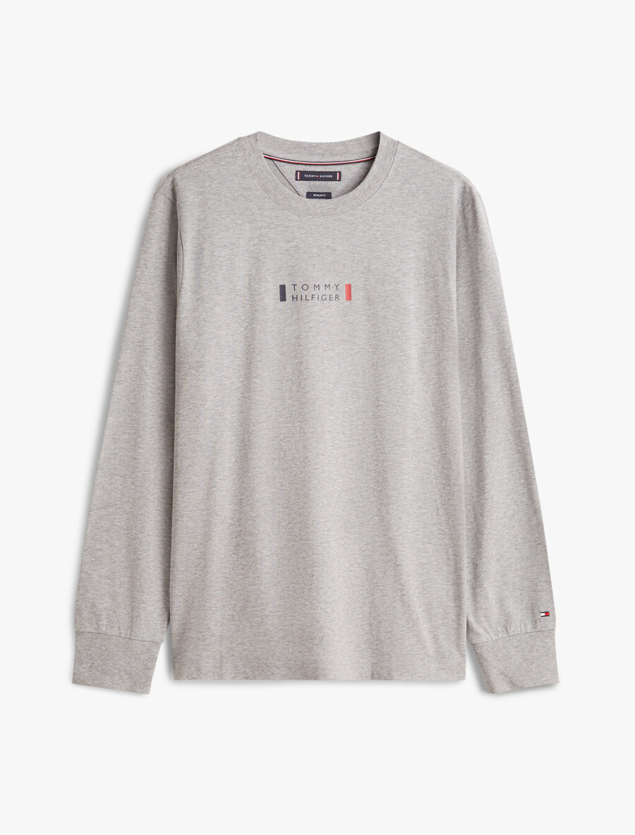 t-shirt a maniche lunghe con logo in jersey