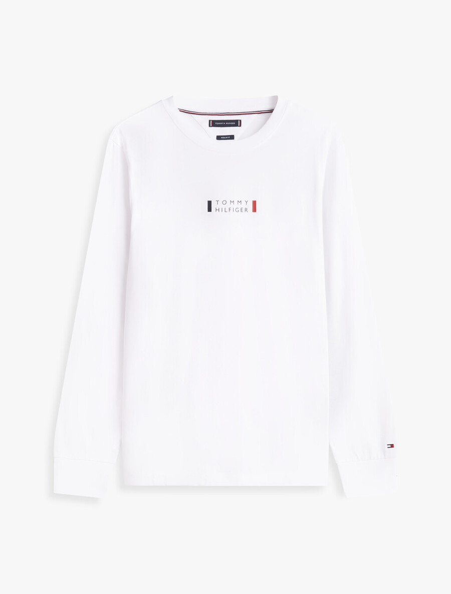 t-shirt a maniche lunghe con logo in jersey