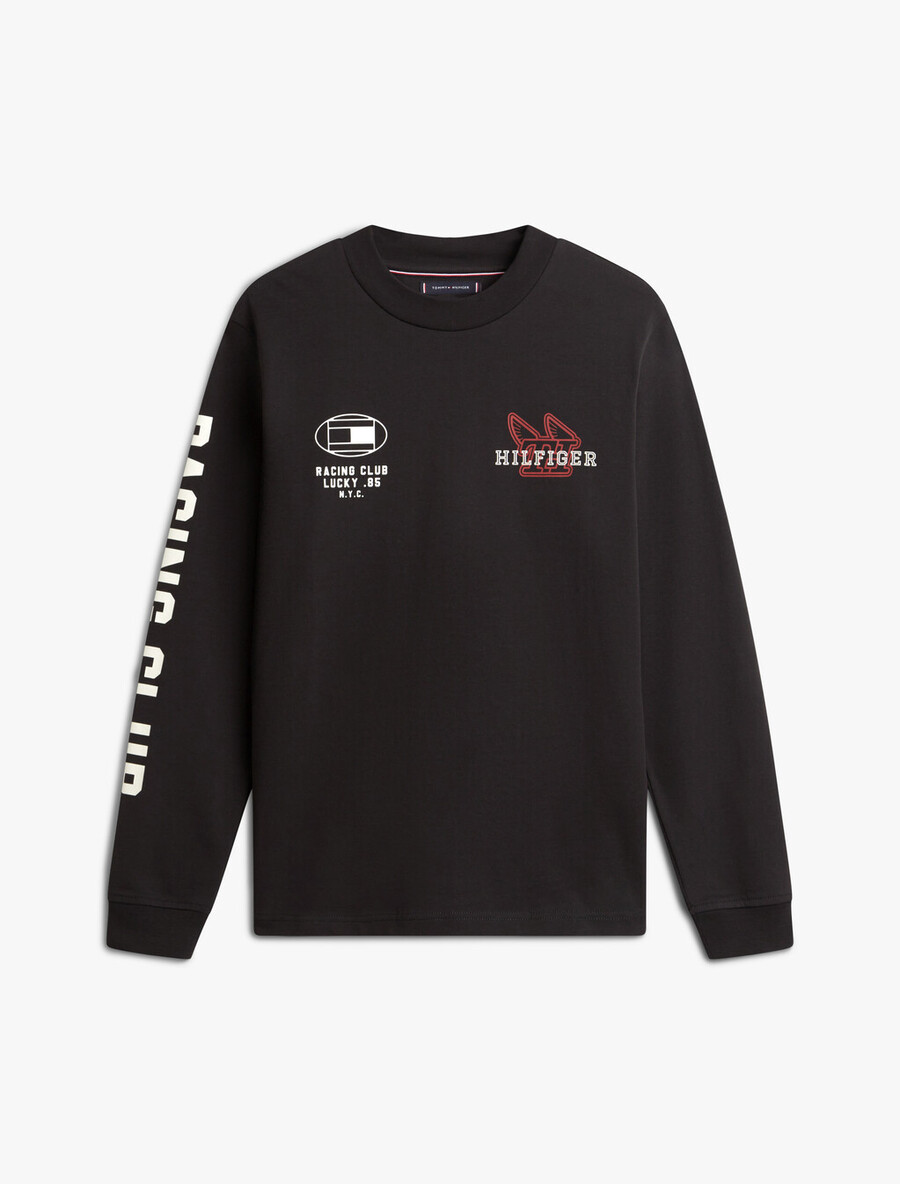 t-shirt a maniche lunghe in jersey grafico