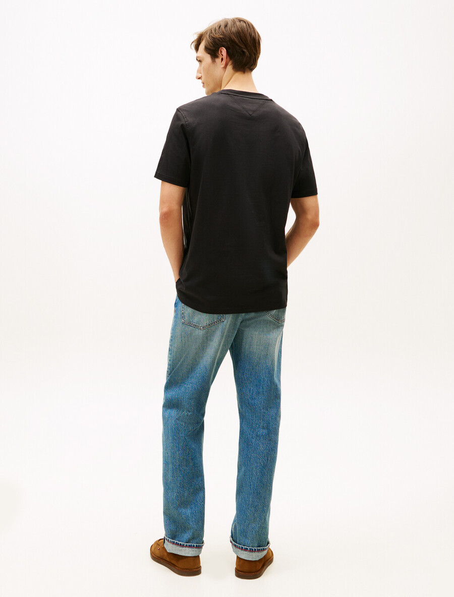 t-shirt girocollo con logo testurizzato