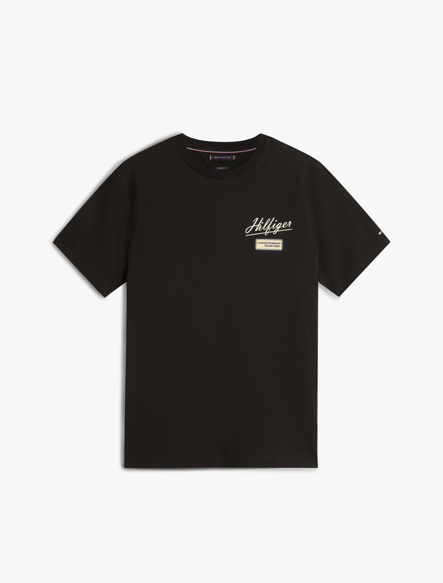 t-shirt girocollo con logo testurizzato