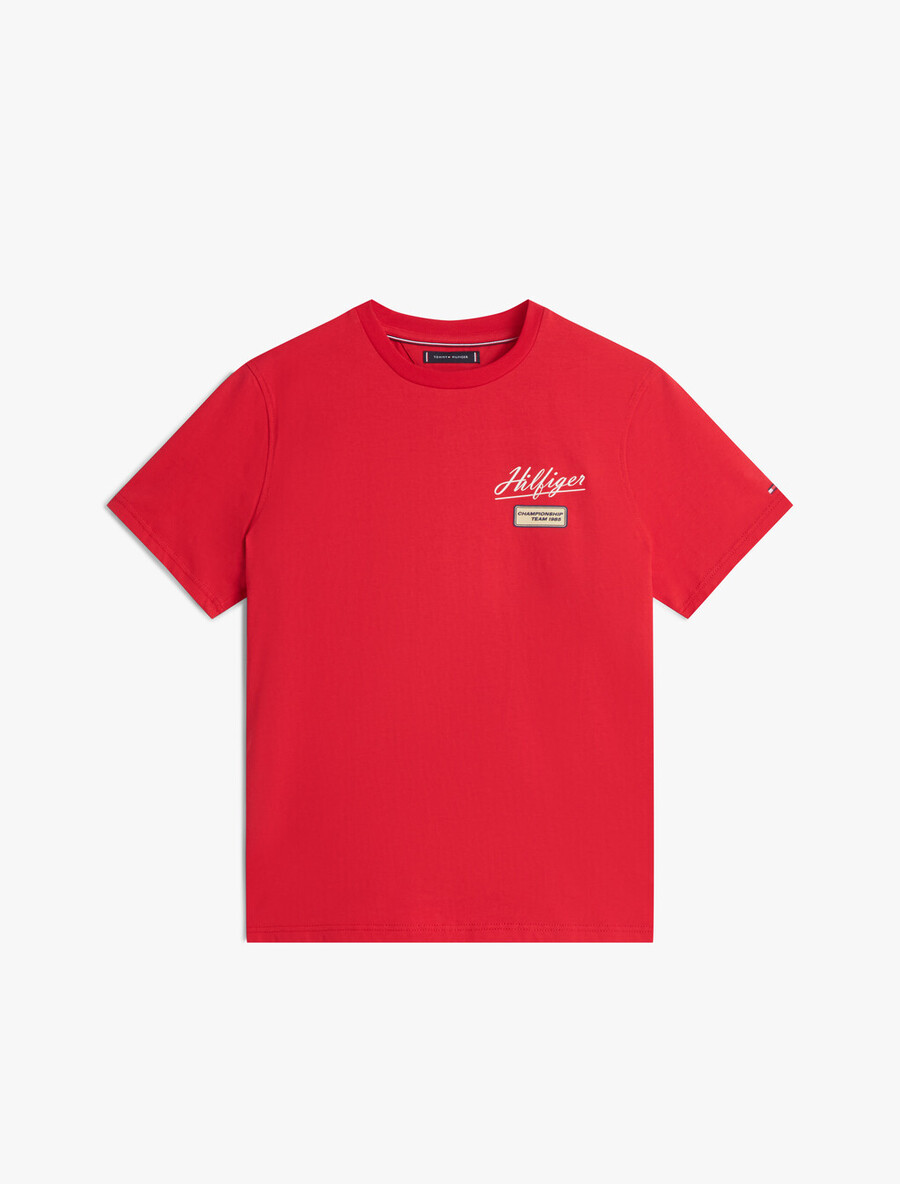 t-shirt girocollo con logo testurizzato