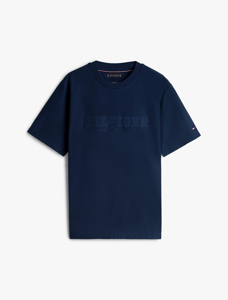 t-shirt girocollo rilassata con ricamo del logo