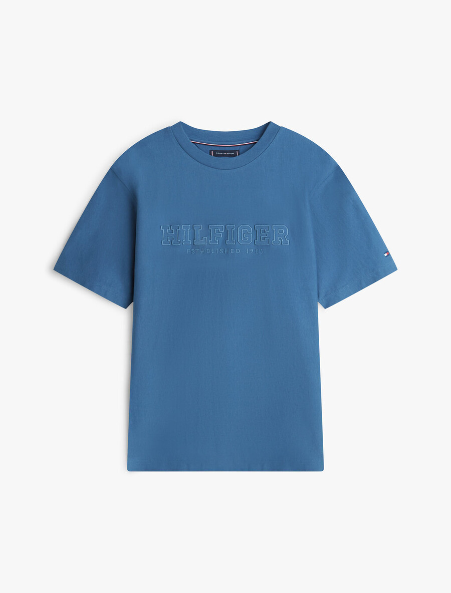 t-shirt girocollo rilassata con ricamo del logo