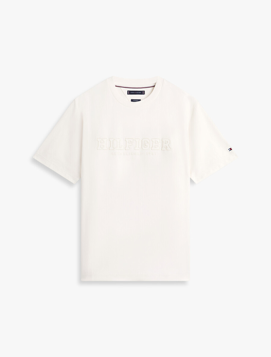 t-shirt girocollo rilassata con ricamo del logo