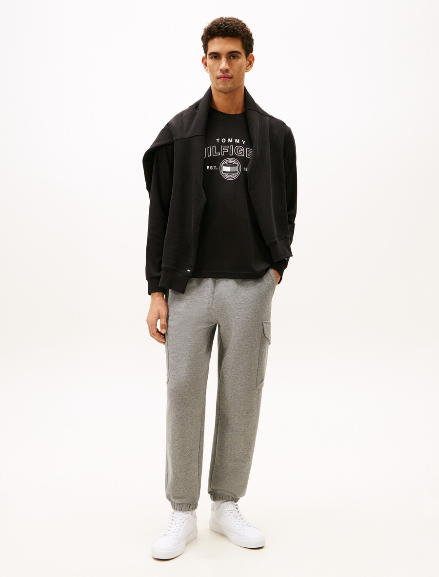 t-shirt a maniche lunghe in cotone interlock