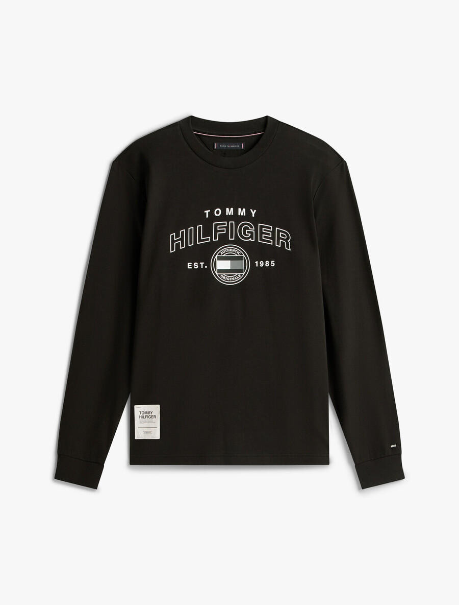 t-shirt a maniche lunghe in cotone interlock