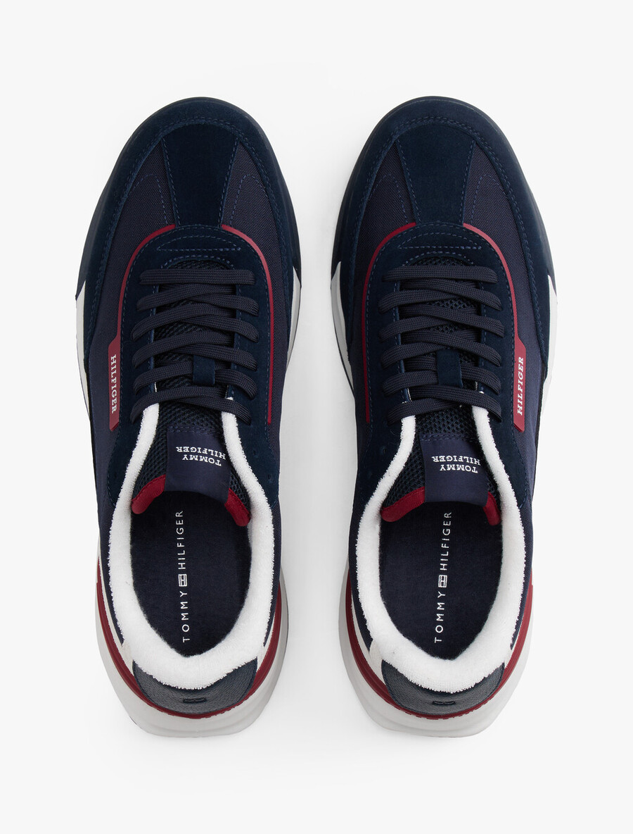 scarpe da ginnastica retrò in suede misto