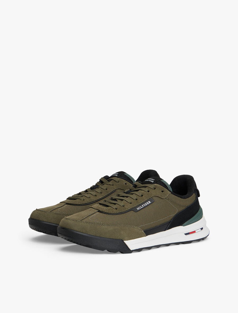 scarpe da ginnastica retrò in suede misto
