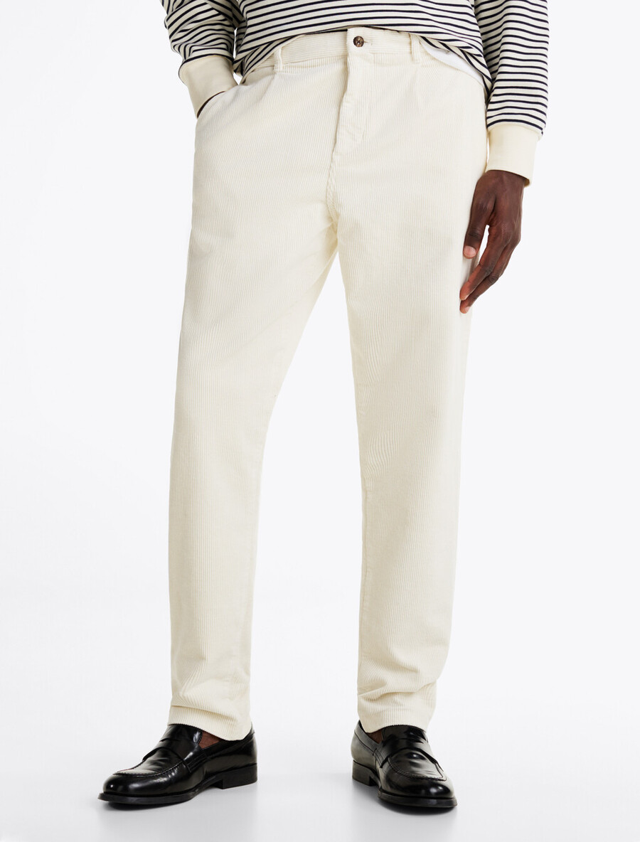 pantaloni chino affusolati in velluto a coste elasticizzato di cotone harlem