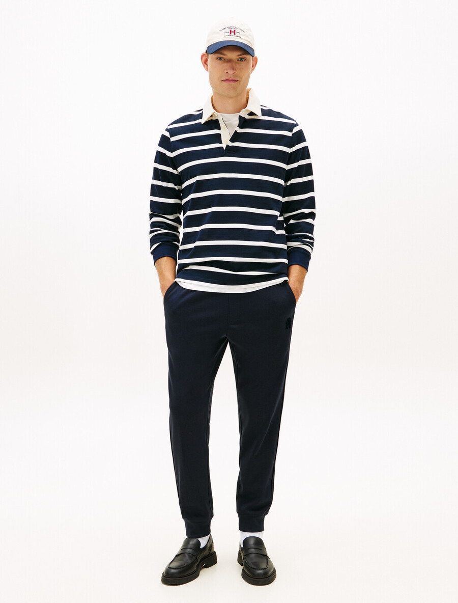 pantaloni della tuta con orlo a coste e monogramma