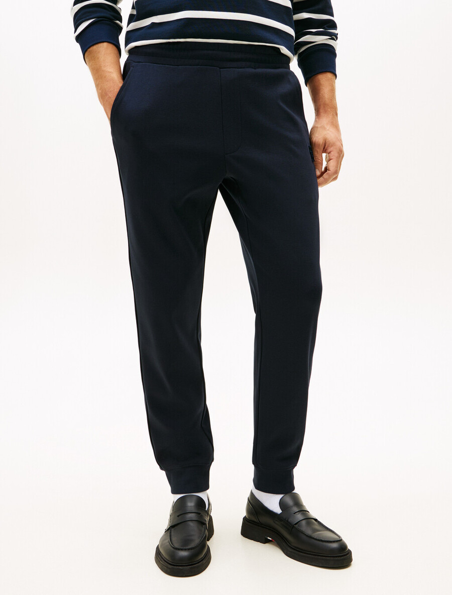 pantaloni della tuta con orlo a coste e monogramma