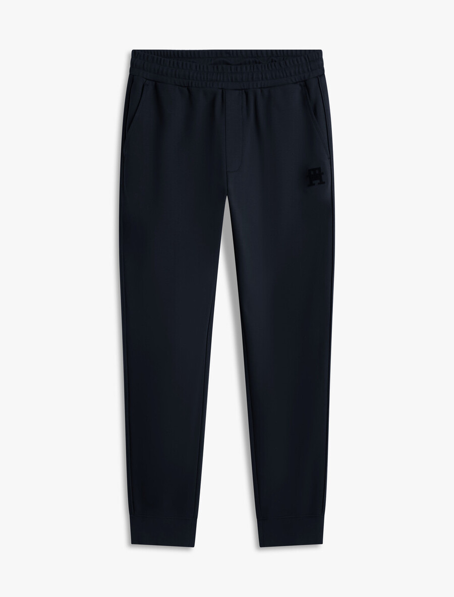 pantaloni della tuta con orlo a coste e monogramma