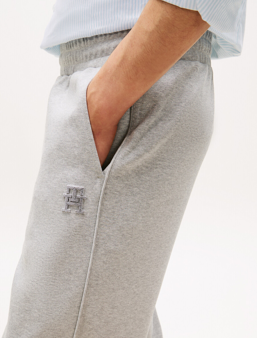 pantaloni della tuta con orlo a coste e monogramma