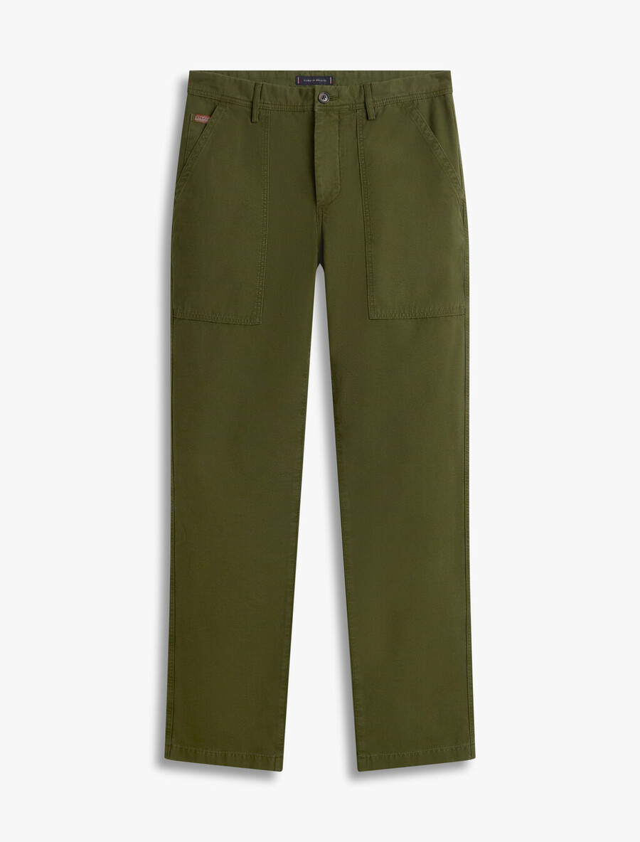 pantaloni utility in raso testurizzato lavato