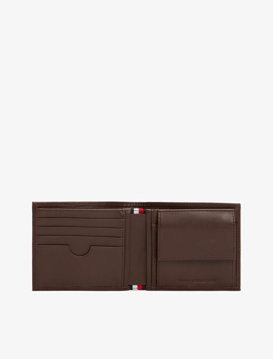 portafoglio in pelle con bandiera per carte e monete