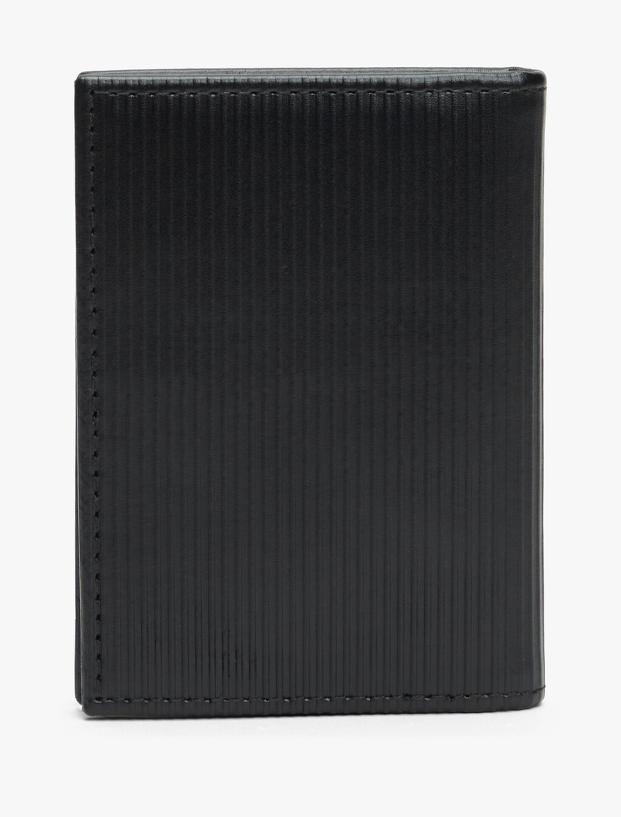 portafoglio porta carte in pelle a coste con bandiera hilfiger