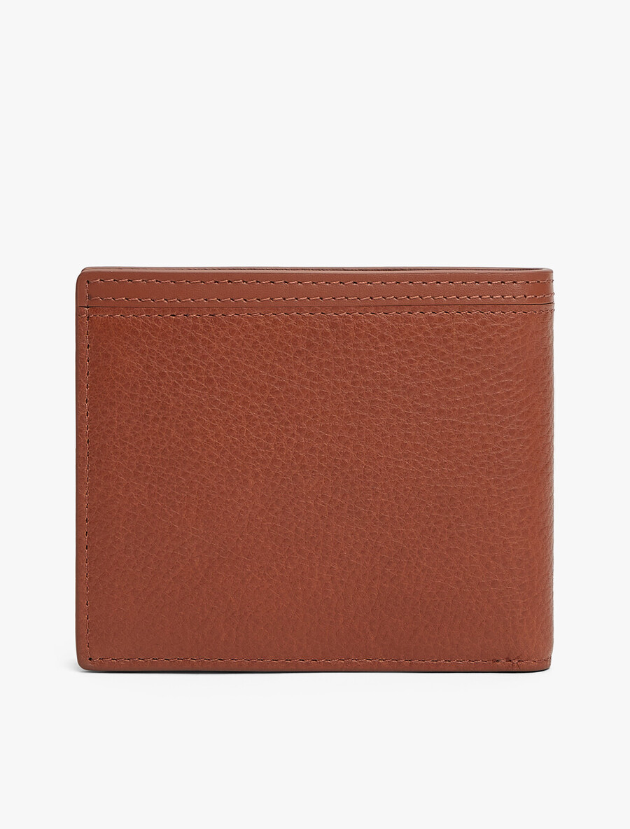 portafoglio bifold in pelle con logo aziendale