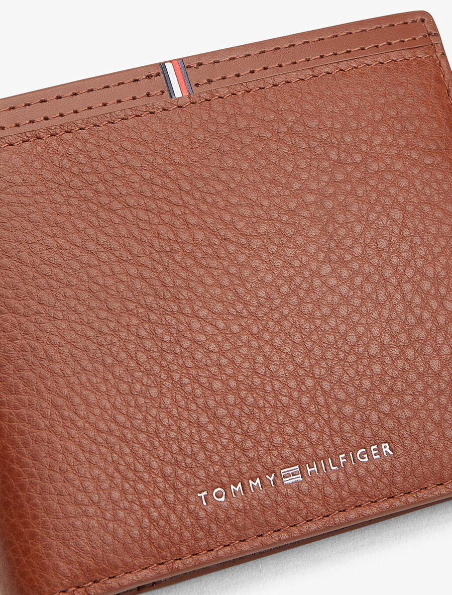 portafoglio bifold in pelle con logo aziendale